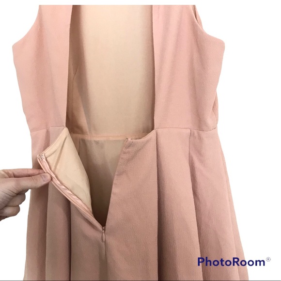 Lulus Blush Pink Fit and Flare Mini Dress | Choker Collar | Open Back - Picture 10 of 16